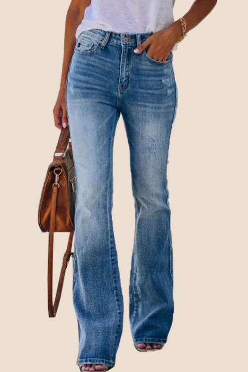 High-rise Stretch Flared Jeans