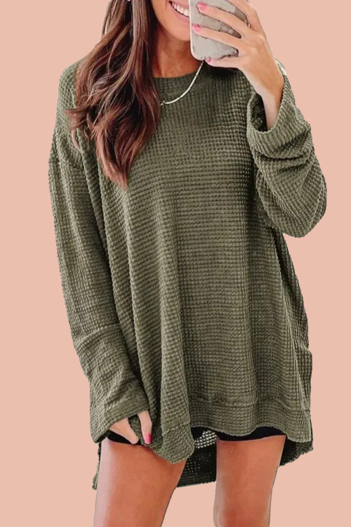 Women's Oversized Waffle Knit Top