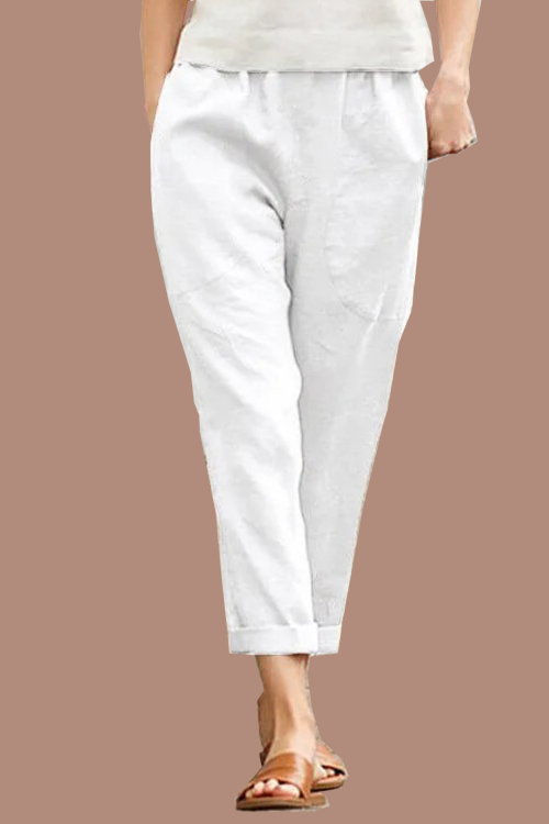 Linen-cotton Women's Large Size Loose Pants