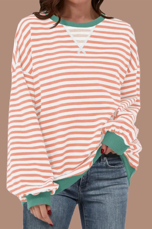 Women's Striped Oversized Sweatshirt