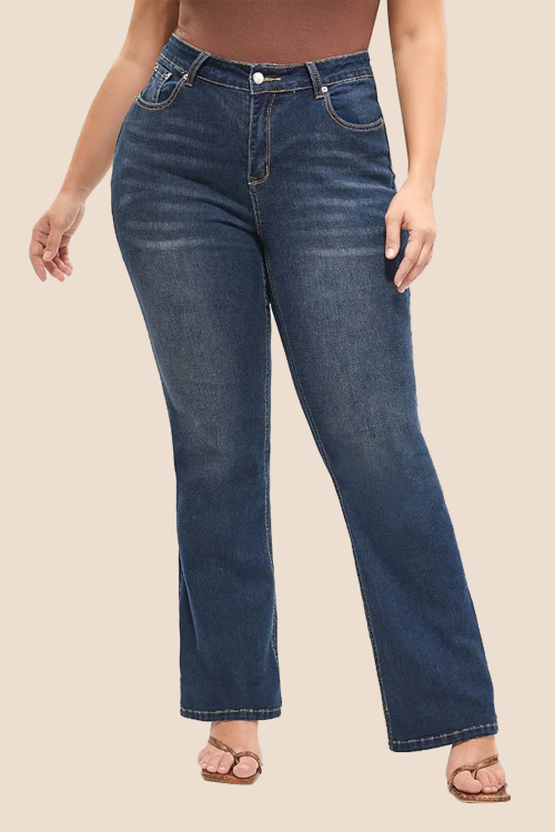 Bootcut Very Stretchy Mid Rise Medium Wash Sculpt Waist Jeans