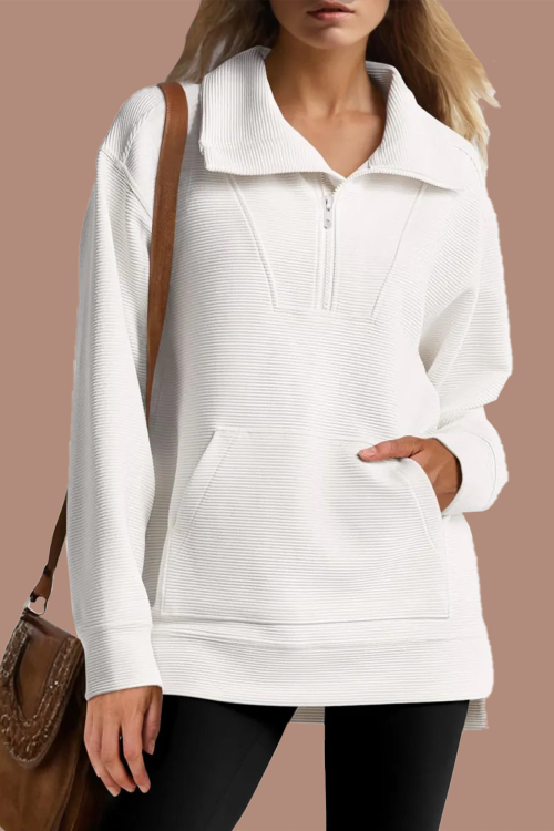 Women's Quarter Zip Oversized Knit Pullover