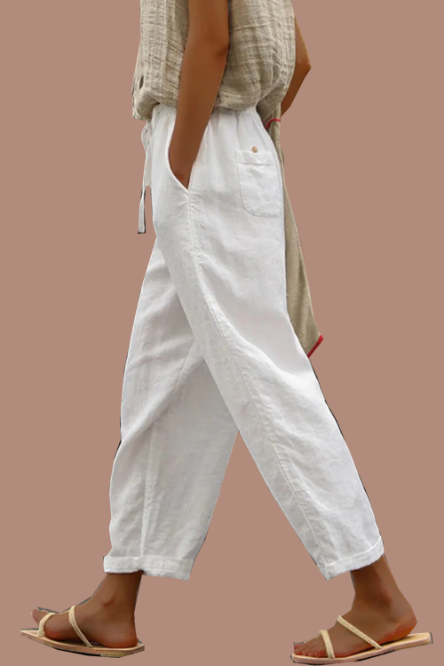 Women's Pure Color Elegant Casual Cotton Pants