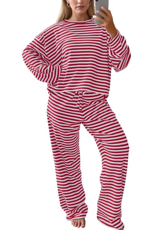 Women's Striped Casual Two-Piece Set