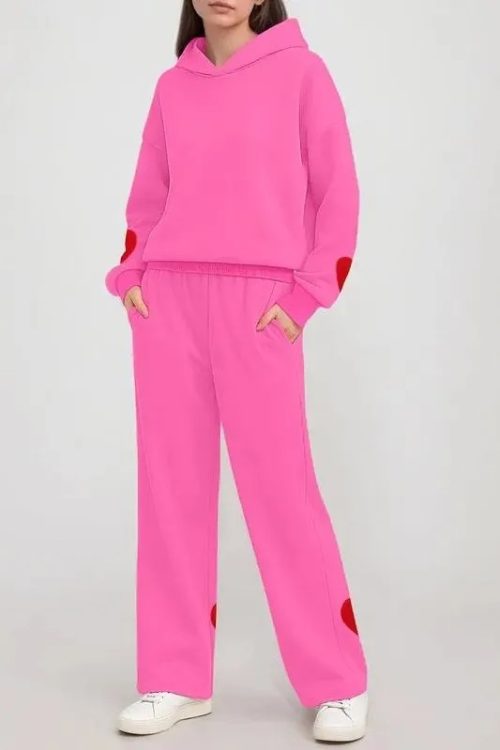 Women's Heart Patch Hoodie Set