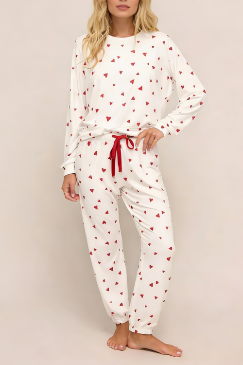 Women's Valentine's Day Heart Loungewear Two-piece Set